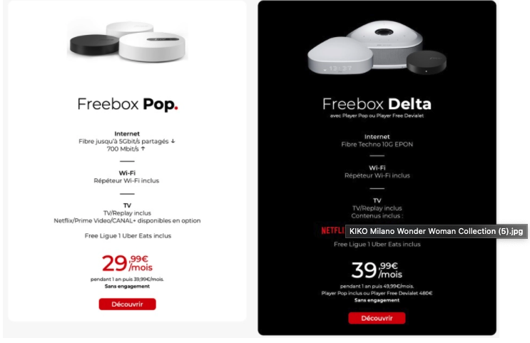 FreeBox Pop e Freebox Delta di iliad